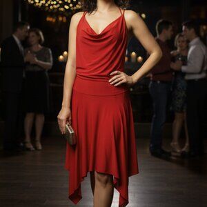 Lette red open back dress sz large